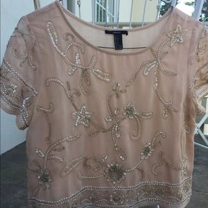 NWOT Forever 21 Pink Embroidered Blouse